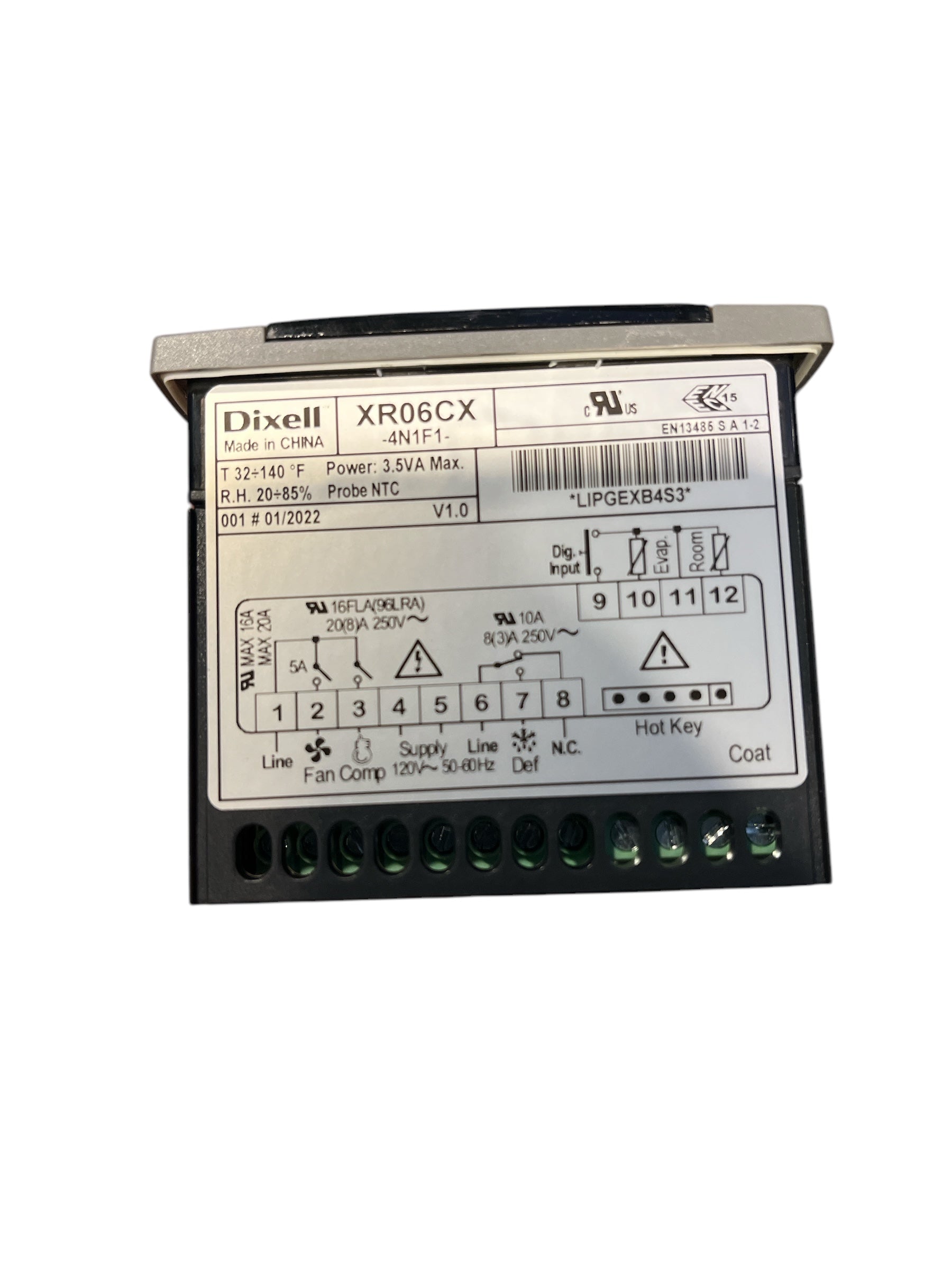 RXIN011 Thermostat for CFD-1FF-HC, CFD-2FF-HC. XR, D648BMF-HC, D1.2BM2F-HC. 06CX-4N0C1-XX